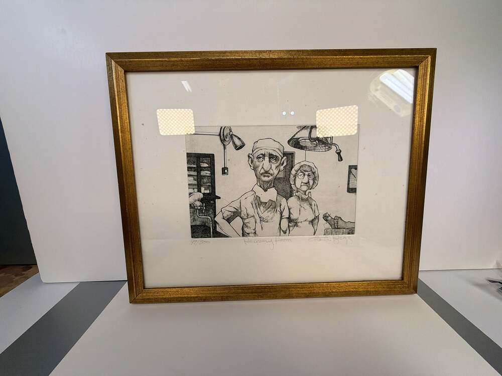Charles Bragg Limited Edition Etching 'Recovery Room' 99/300 Framed Art